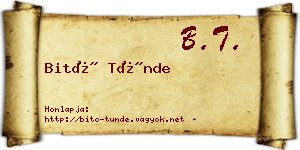 Bitó Tünde névjegykártya